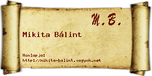 Mikita Bálint névjegykártya
